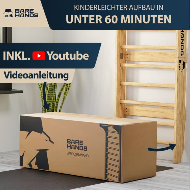 Sprossenwand + Liegestützgriffe Modell S